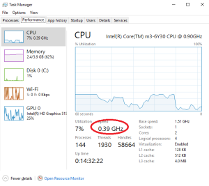 CPU频率锁0.39GHz